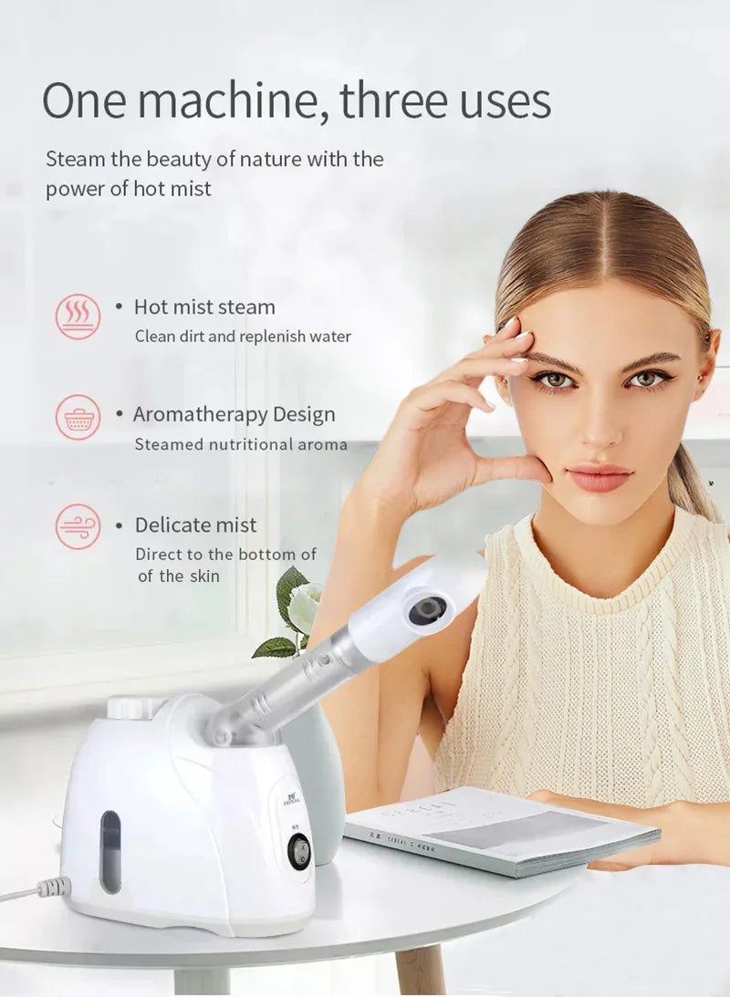 🌿 Ozone Facial Steamer – Warm Mist Humidifier for Face